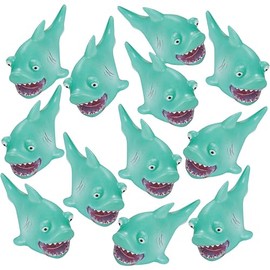 Fun Express Mini Shark Squirt Toys - Set of 12 - Pool, Bath and Party Favor Handouts - VBS Vacation Bible School Supplies/Decor
