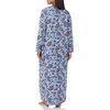 AmeriMark Vestido de noche largo de franela con estampado floral