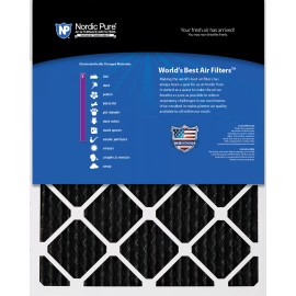Nordic Pure 12x24x2 Pure Carbon Pleated Odor Reduction Merv 8 Furnace Filters 12 Pack
