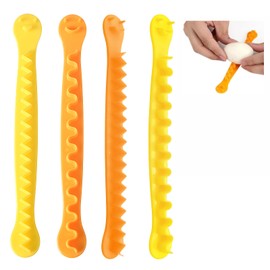 Cuworlis 4Pcs Egg Cutter Set, Hard Boiled Eggs Food-Grade Plastic Deviled Egg Shaper, with Zig Zag and Wavy Patterns Hard Boiled Eggs, Fancy Cut Edge Zig Zag Eggs Cutter