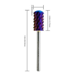 Spontaneous Beauty Premium Safety Nail Carbide Smooth Round Top 3/32" Shank (Purple - Large Barrel, Triple Coarse - 3XC)
