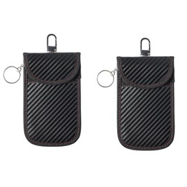 2 Piece Car Key Protective Cover, Car Key Protection, Carbon Fibre RFID Blocker Bag, Keyless Go Protection, Key Case Car Key Safe, Signal Blocker Bag, RFID Shielding Key Bag