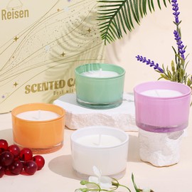 4 Pack 16 oz Soy Candles for Home Scented, Scented Candles Gift Set- Citrus, Coconut, Lavender & Sage Scents, 80-100H Long Lasting Candle Gift Box, Candles Set for Women, Birthday, Anniversary