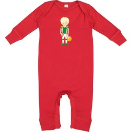inktastic Rugby, Football, Blond Hair, Cute Boy Baby Romper Coveralls Newborn Red 45fdf