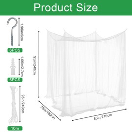 BUZIFU Mosquito Net Double Beds 200 x 200 x 180 cm Large Mosquito Net Bed Rectangular Net Curtain Travel Fly Net Mosquito Net Canopy Mosquito Net Bed Suitable for Home and Camping 1 Items
