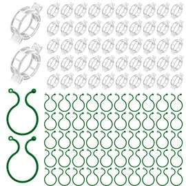 QHYCWIN 400 Pcs Plant Support Clips, 2 Types in 1 Pack, Plastic Garden Clips for Tomato, Grape, Cucumber, Vine Plants, Reusable Plant Clips for Climbing Plants (Green White)