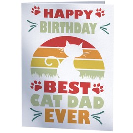Happy Birthday Best Cat Dad Ever - Funny Birthday Card for Dad from the Pet cat