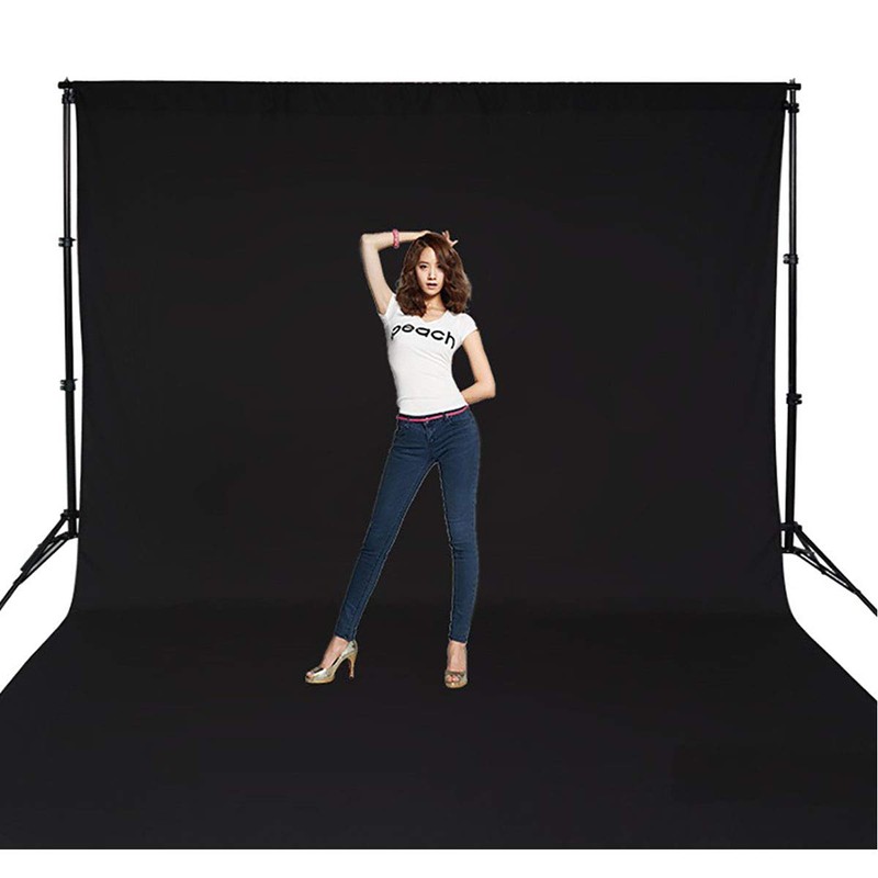 HMTfoto Background Solid Black Backdrop Muslin Portrait Background Screen for