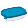 Mongarid Rectangular Shape Food Containers, 0.5 Liters, Transparent/Blue, 0.5 L