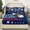 Feelyou Kids Baseball Gaming Sheet Set Twin Size Navy Blue