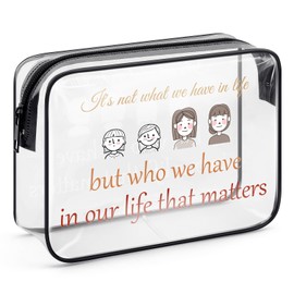 Best Friends Friendship Gifts for Women Clear Cosmetic Bag Bestie Birthday Gift Soul Sister Gifts PVC Travel Makeup Bag Christmas Graduation Retirement Gift for Her Friend BFF Sister Toiletry Bag