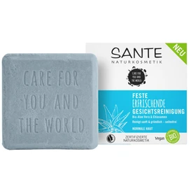 SANTE Naturkosmetik Firm Face Cleanser for Normal Skin, Vegan Formula with Organic Aloe Vera and Chia Seeds, Firm Refreshing Facial Cleansing, 1 x 60 g