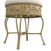 Hillsdale, Villa III Backless Metal Vanity Stool with Ornate Lattice