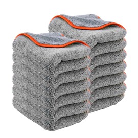 Cobra Chinchilla Microfiber Towel - 600GSM Ultra-Soft Buffing Cloth for Detailing, Quick Detailers, Waterless Washes, and Dusting | 16x24 | 12 Pack