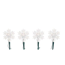 GE StayBright 52 LED 9-in Snowflake Pathway Set 4-Piece 5FT Length