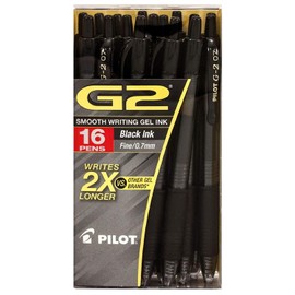 Pilot G2 Gel Roller Ball, Fine, Black - 16 Pens
