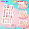 240 uñas postizas para niñas, uñas postizas acrílicas cortas de