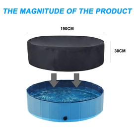 Outdoor Swimming Pool Cover - Foldable UV Resistant Accessories for Paddling Pool for kids,Dustproof, Waterproof, and Scratch-Proof Hot Tubs Cover,Garden Plastic Inflatable Tubs Lid for Dog pool-190