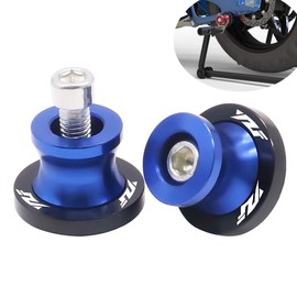 Motorcycle Swing Arm Sliders Spools 2pcs 6MM CNC Swing Arm Stand Screw for Yamaha YZF R1 R3 R6 R6S R25 R15 R125 600R (Blue)