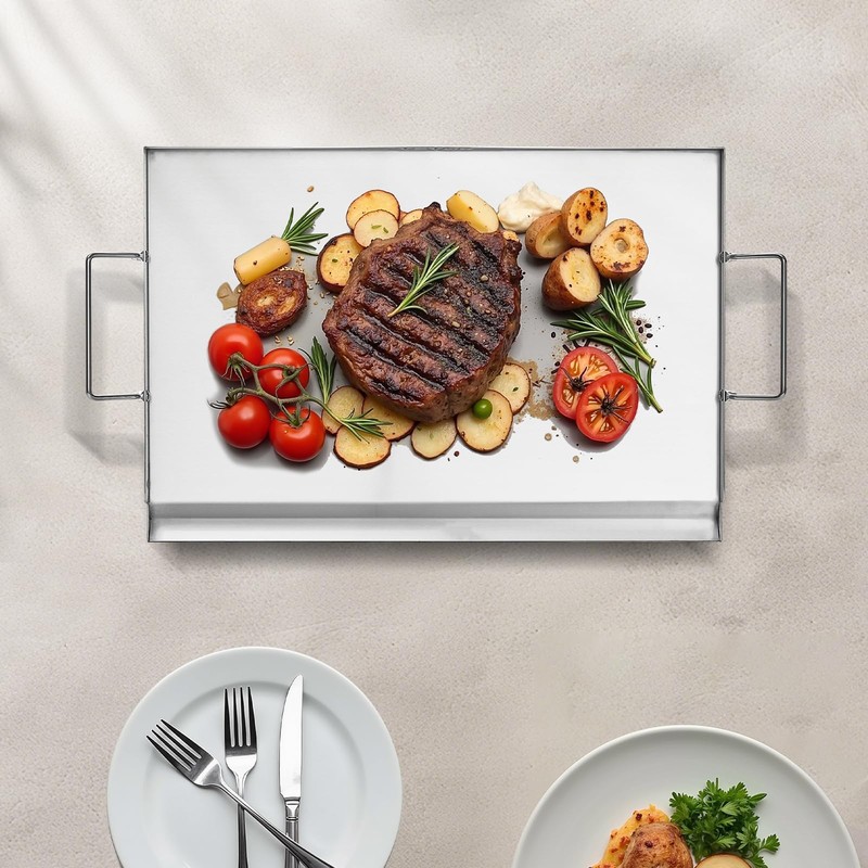 VEVOR Stainless Steel Griddle, 23x16 inch Universal Flat Top Rectangular