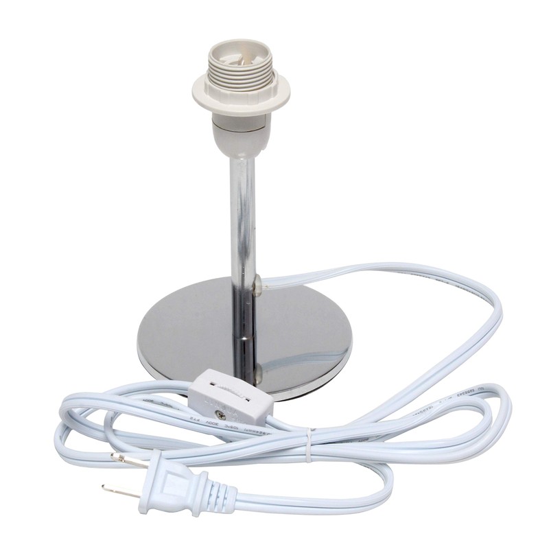 Simple Designs LT2061-BLK Mini Chrome Table Lamp with Angled Fabric