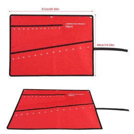 Multi Pocket Roll Up Tools Storage Bag Wrench Roll Tool Bags Spanner Plier Holder Canvas Organizer (25 Pockets)