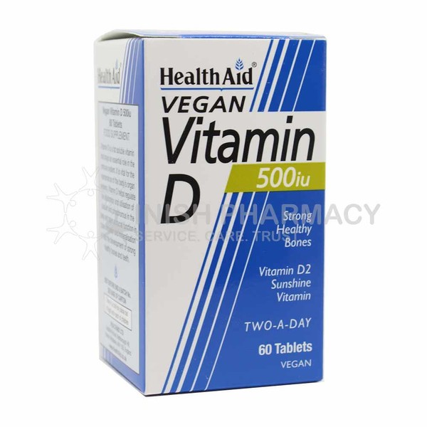 Health Aid Vegan Vitamin D 500iu 60 Tablets