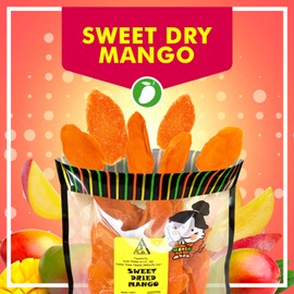 Dried Mango Slices - Preserved Tropical Fruit - Healthy, Vegan, and Low-Sugar - Healthy Non-GMO Gluten Free Snack for Kids & Adults - 8 Ounce