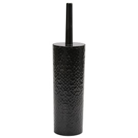 Bath Bliss Toilet Brush | Hammered Textured Design | 360 Degree Bristle Brush | Bathroom Cleaning | Contemporary Design | Black