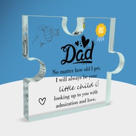 Hoblynth Crystal Gift for Dad Engraved Acrylic Paperweight Keepsake Birthday Gifts for Dad Cool Father’s Day Presents from Daughter Son Heartwarming Men Birthday Gift Christmas Gifts for Father