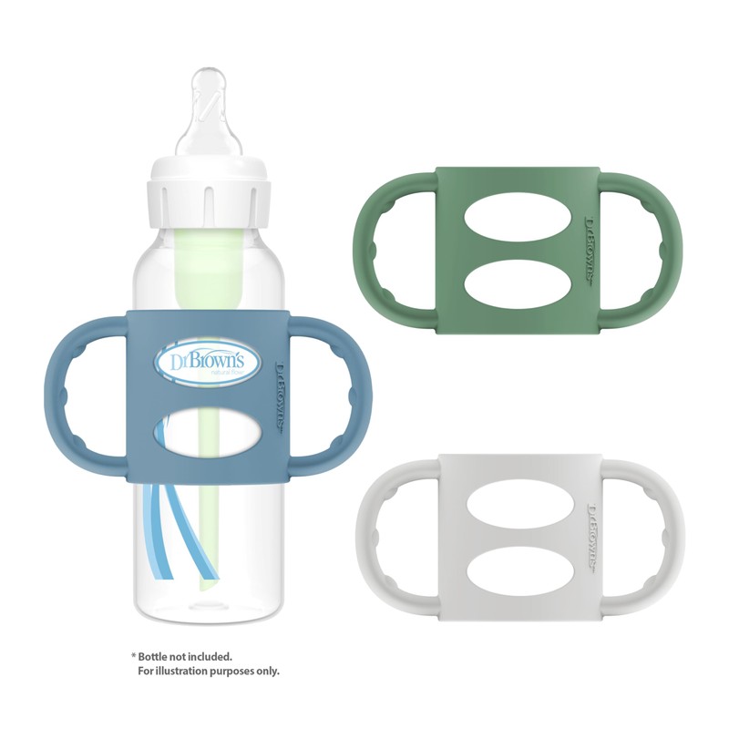 Dr. Brown's Narrow Baby Bottle Handles, 100% Silicone, Easy Grip