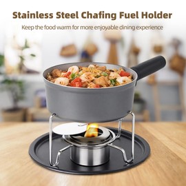 8 PCS Chafing Fuel Holders, 3.5 x 2.4 Inches Stainless Steel Fuel Holders with Safety Cover, Portable Metal Heat Holders for Hot Pot, Buffet Service, Indoor and Outdoor Canned Heat Holder