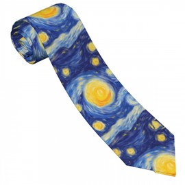 VentuCoven Starry Night Men’s Necktie Fashion Ties Polyester Soft Business Party Wedding Neckties for Men Teen Boy