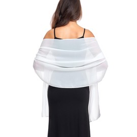 olyrjie Soft Chiffon Scarfs Shawls and Wraps for Evening Dresses Wedding Shawl Wraps Bridal Scarve for Women Ivory,one size