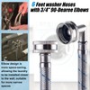 6FT Premium Stainless Steel Washer Hoses with 90 Degree Elbow
