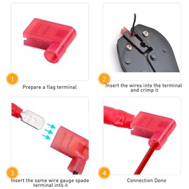 Nilight 50047R 110pcs Nylon Flag Spade Female Insulated Quick Disconnects 22-18 16-14 12-10 Gauge Flag Spade Electrical Crimp Terminals Connector Assortment Set