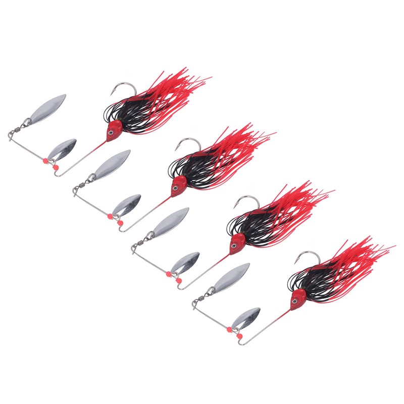 4pcs Fishing Rotating Sequin Aluminum Alloy Composite Beard Lures for