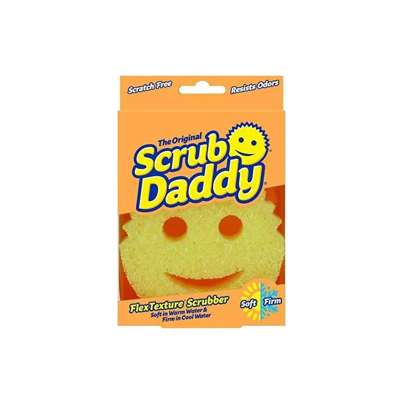 Scrub Daddy Original Scratch Free FlexTexture Scrubbing Sponge, Yellow