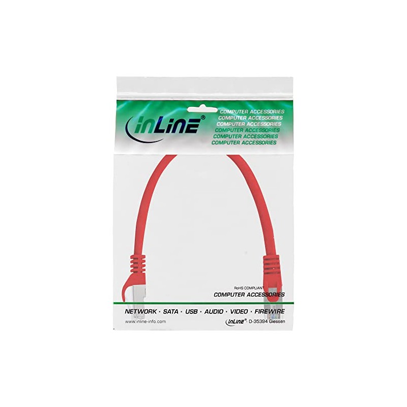InLine Patch cord, InLine, S-FTP, Cat. 5e, red, 0.25m