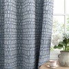 Navy Blue Patterned Curtains 96 Inches Long for Dining Room