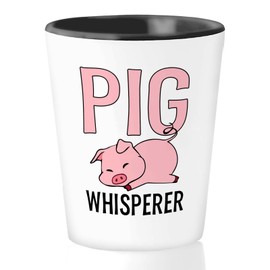 Bubble Hugs Pig Lover Shot Glass 1.5oz - Pig Whisperer - Pig Nose Pink Animal Lover Mugs Cute Funny Women Girl Pet Piggy Guinea Meat Cup Farm