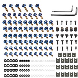 KKZOL Motorcycle Stainless Steel Fairing Bolt Kit 195Pcs Fairing Screws Clips Fasteners Compatiable with Honda Suzuki Kawasaki Yamaha Sportbike (Blue)