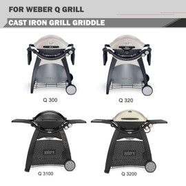 7646 Q3200 Griddle Replacement Parts for Weber Q3200 Grill Parts Griddle Inserts Parts Weber Q300 Q3000 Q320 Q3100 Griddle Plates Parts 6506 Full Size Griddle Weber Q Griddle Grate Replacement Parts
