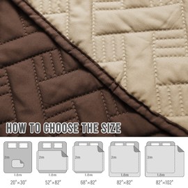 Dog Bed Cover for Pets - Blankets Rug Pads for Couch Protection Waterproof Bed Covers Dog Blanket Furniture Protector Reusable Changing Pad (Brown+Beige, 20"x30")