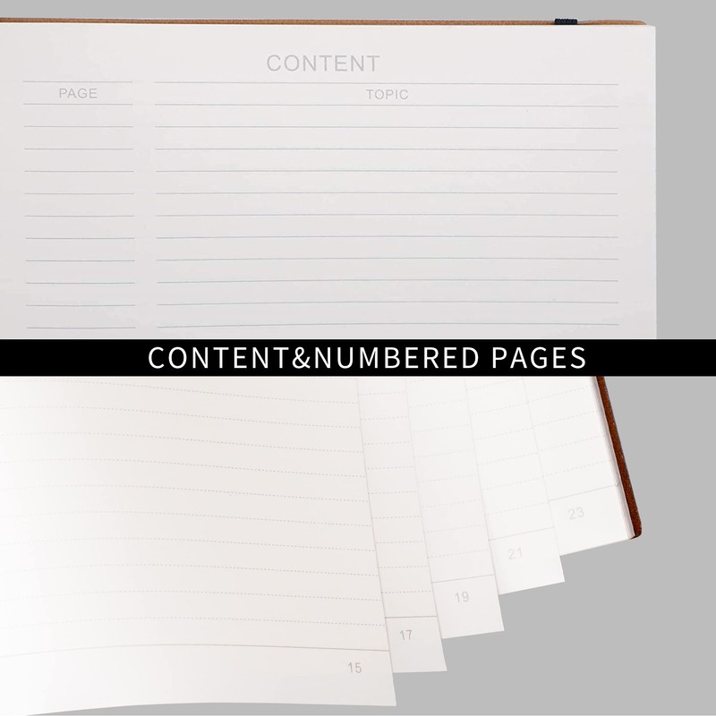 RETTACY Notebook B5 Lined, Thick Diary with 320 Numbered Pages,