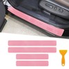 LANZMYAN 4PCS Car Door Sill Protector 3D Carbon Fiber for