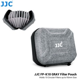 JJC Camera Filter Case,Lens Filter Pouch,Filter Carry Case for 10 Filters up to 95mm,Filter Holder Belt Bag Pouch,Water-Resistant and Dustproof Design for Lens Pouch Case