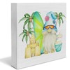 Rustic Beach Gnome Wood Box Sign Decor Desk Sign Beach
