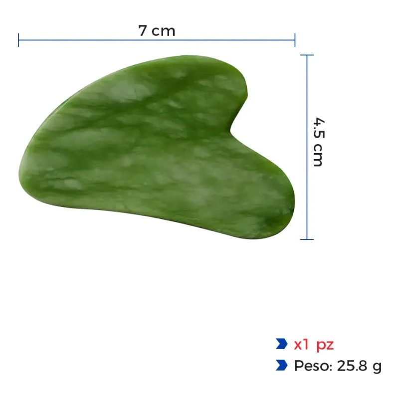 Gua Sha Cuarzo Verde Masaje Facial Antienvejecimiento Rostro Diler