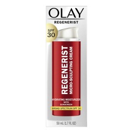 Olay Crema Hidratante Facial Regenerist Microsculpting Crea hidrata para mejorar la elasticidad y reafirmar la piel para lograr un aspecto ms firme.  